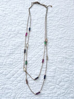 ❗️J. Crew Gold Multi-Color Beaded Layered Necklace MSRP $118!